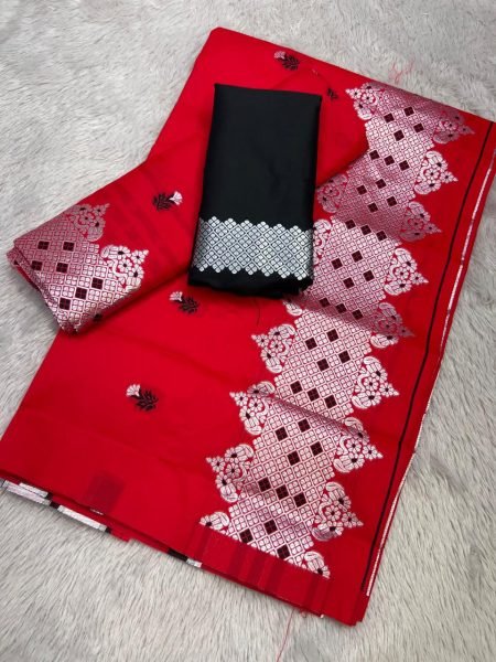 Elegant Mustard Mix pat Fabric Assamese Chador Mekhela Premium Mix silk 