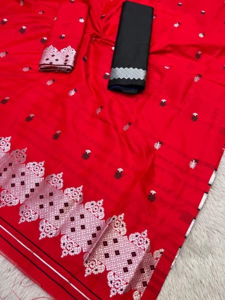 Elegant Mustard Mix pat Fabric Assamese Chador Mekhela Premium Mix silk 